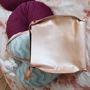 Neiman Marcus Rose Gold Metallic Tote